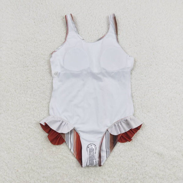 S0238 RTS baby girl clothes stripe girl summer swimsuit swim wear beach bathing suit 1