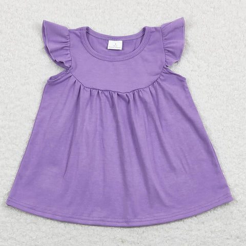 GT0461 baby girl clothes pure purple girl summer top purple tshirt(not dress)