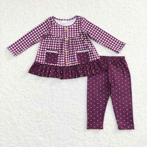 GLP0886 toddler girl clothes purple pocket girl winter outfit