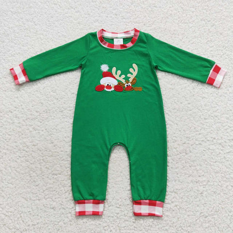 LR0396 baby boy clothes deer embroidery boy christmas romper