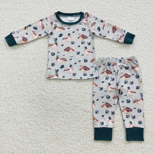BLP0213 toddler boy clothes duck boy winter set boy winter pajamas set