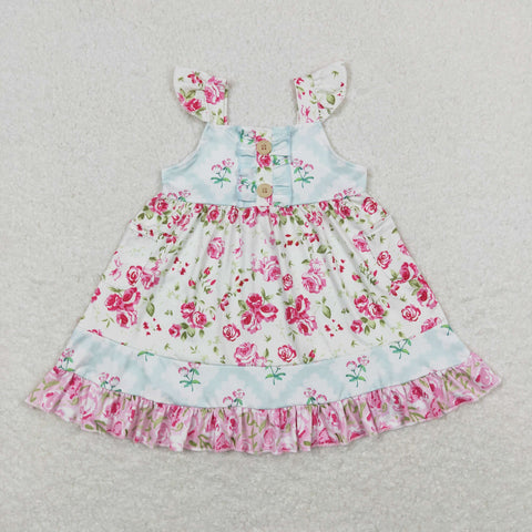 GSD0498 RTS baby girl clothes  floral girl summer dress