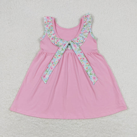 GSD0961 RTS toddler clothes pink floral baby girl summer dress