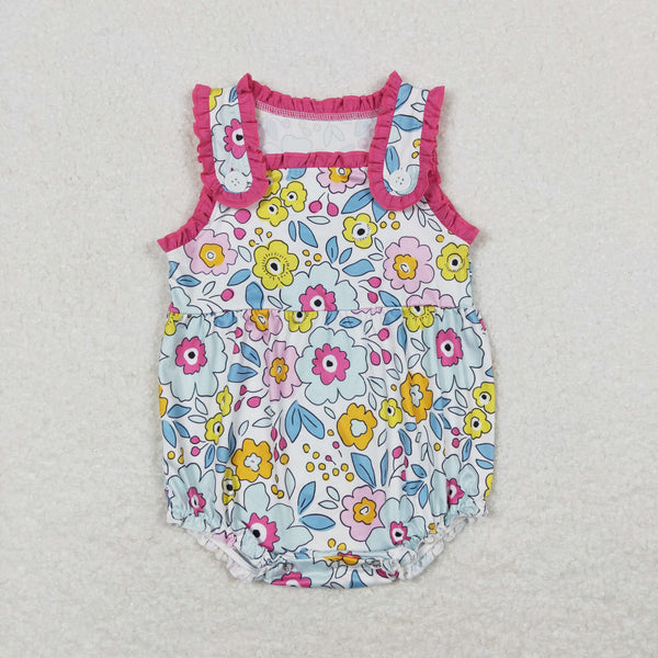 SR1161 RTS baby girl clothes floral toddler girl summer bubble