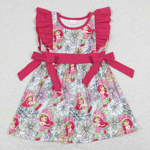 GSD0613 baby girl clothes girl strawberry girl  toddler strawberry dress cartoon summer dress