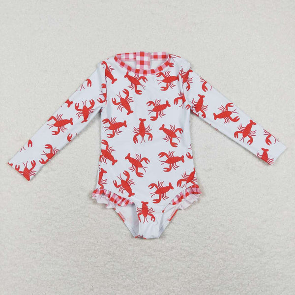 S0220 baby girl clothes girl crawfish swimsuit bathing suit summer swimsuit 1