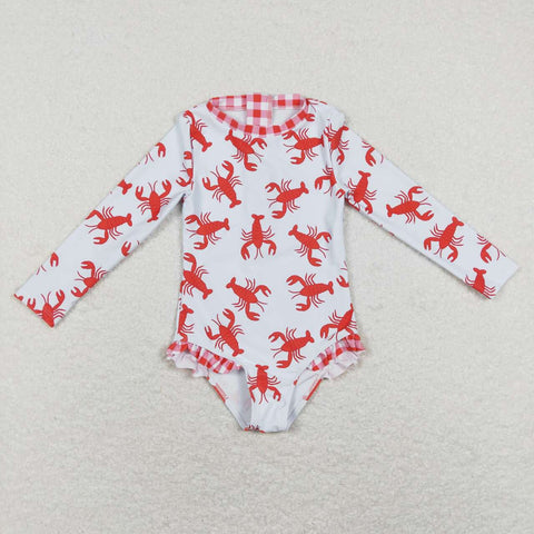S0220 baby girl clothes girl crawfish swimsuit bathing suit summer swimsuit