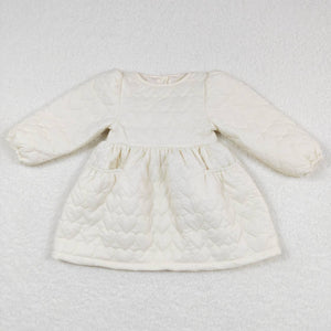 GLD0263 baby girl clothes heart valentines day  girl winter dress