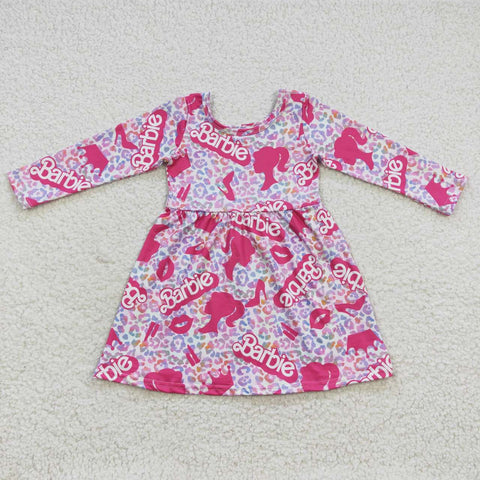 GLD0276 toddler girl clothe pink long sleeve winter dress