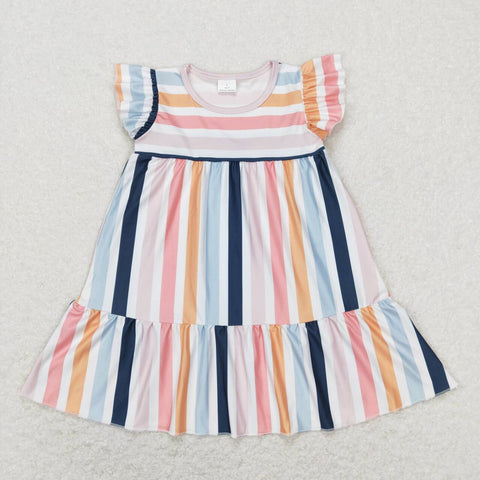 GSD0564 RTS kids clothes girls stripe girl summer dress