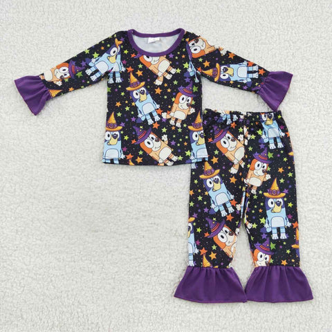 GLP0660 toddler girl clothes cartoon girl winter pajamas set