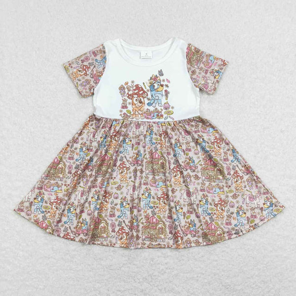 GSD0623 baby girl clothes cartoon dog toddler girl summer dress 1