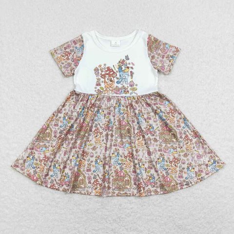 GSD0623 baby girl clothes cartoon dog toddler girl summer dress
