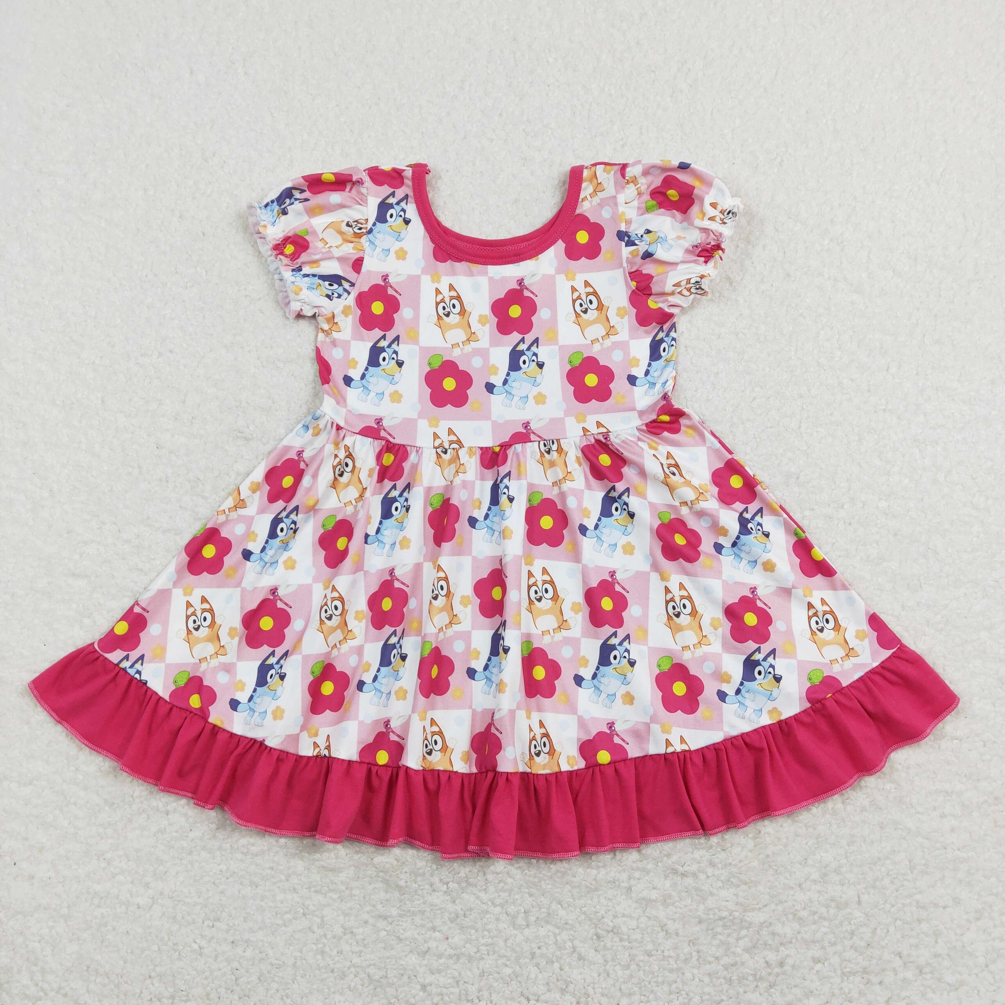 GSD0740 baby girl clothes cartoon dog girl summer dress
