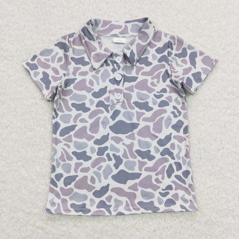 BT0597 baby boy clothes grey camouflage boy summer tshirt 1