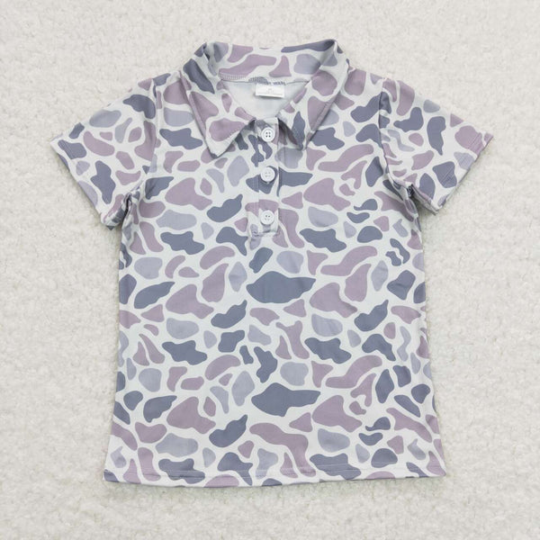 BT0597 baby boy clothes grey camouflage boy summer tshirt