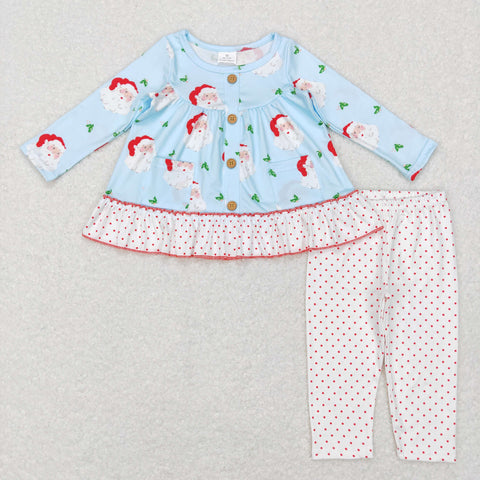 GLP0976 toddler girl clothes santa claus blue girl christmas outfit
