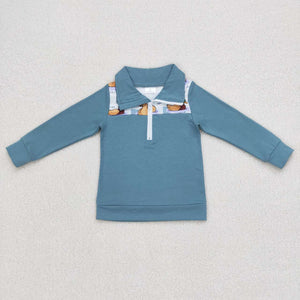 BT0329 toddler boy clothes mallard duck winter zipper top