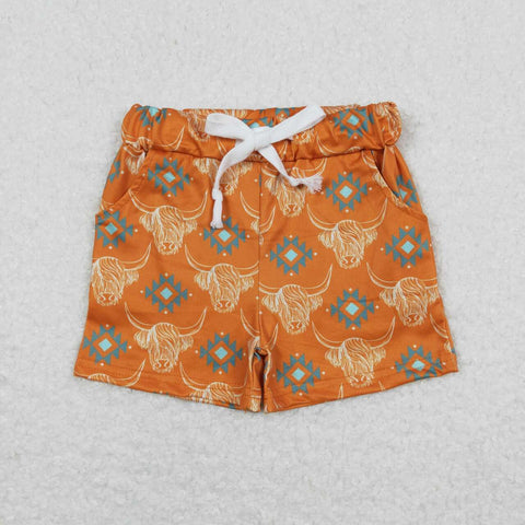 SS0208 RTS baby boy clothes  aztec cowboy boy summer shorts