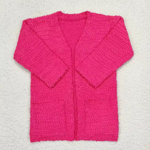 GT0236 toddler girl dresses hot pink girl winter coat