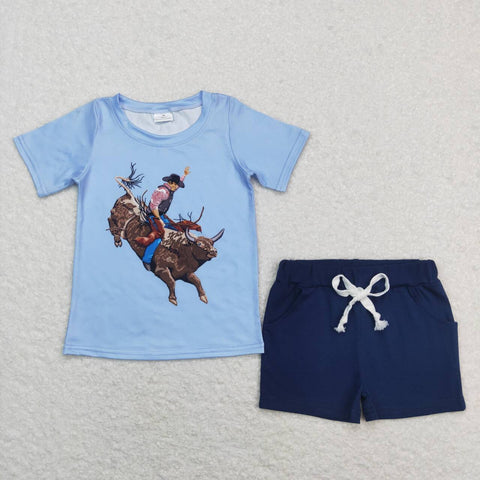 BSSO0477 baby boy clothes boy summer outfit western clotheres todler summer shorts set