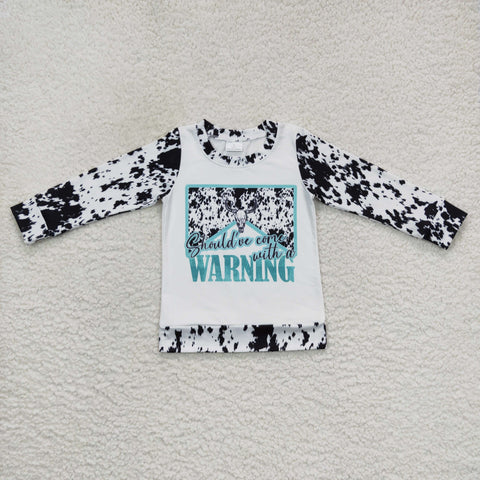 GT0294 toddler girl clothes warning girl winter top