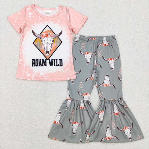 GSPO0914 toddler girl clothes roam wild girl bell bottom outfit