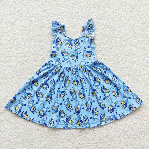 GSD0421 baby girl clothes cartoon kid summer dress