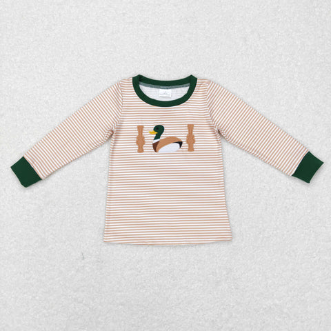 BT0418 kids clothes boys mallard duck embroidery boy winter top shirt