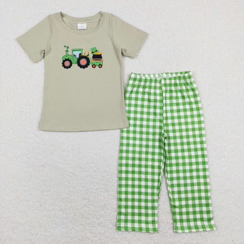 BSPO0276 baby boy clothes embroidery green boy St. Patrick's Day outfit toddler St. Patrick's Day clothes