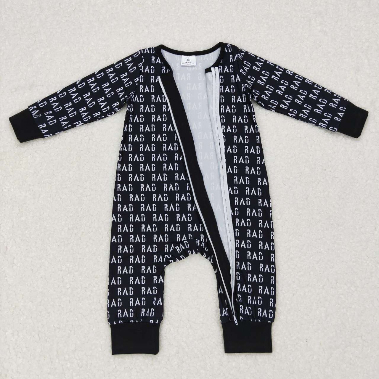 LR0653 baby clothes zipper black rad baby winter romper