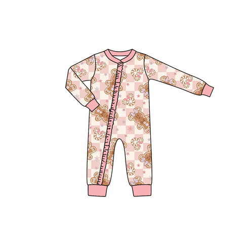 LR0440 pre-order baby girl clothes zipper winter romper