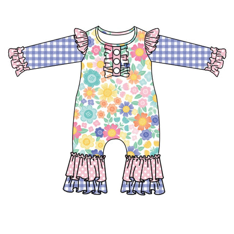 LR1005 pre-order  toddler girl clothes floral girl winter romper 2024.5.30