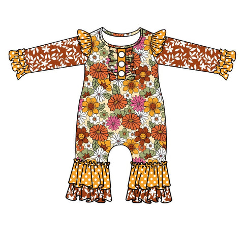 LR1006 pre-order  toddler girl clothes floral girl winter romper 2024.5.30