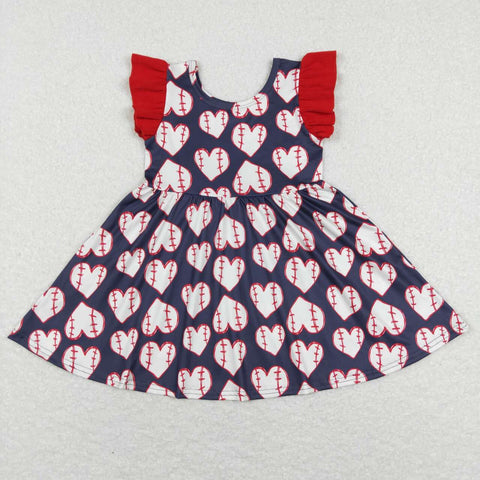 GSD0514 baby girl clothes girl summer twirl dress toddler summer baseball dress
