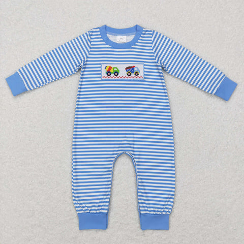 LR0750 baby clothes engineering vehicle embroidery baby boy winter romper