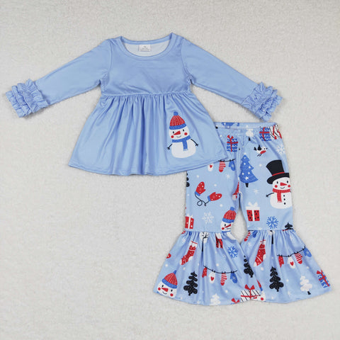 GLP0901 baby girl clothes snowman girl christmas outfit  girl winter outfit