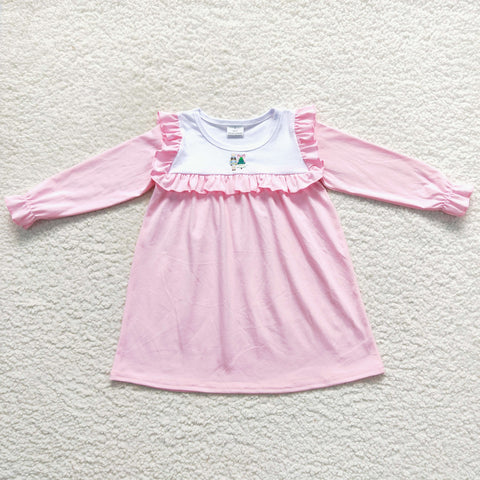 GLD0274 baby girl clothes embroidery girl christmas dress