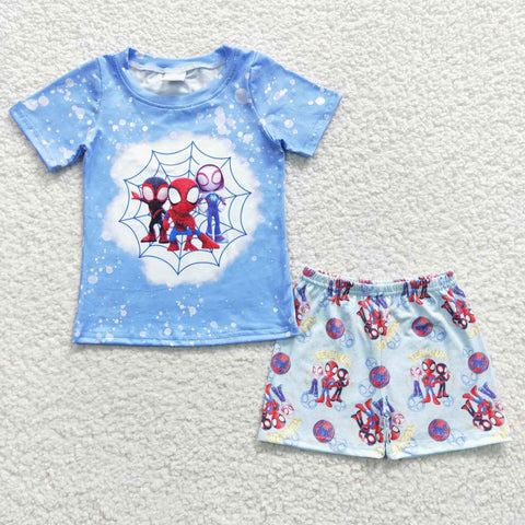 BSSO0246 baby boy clothes cartoon blue boy summer outfit