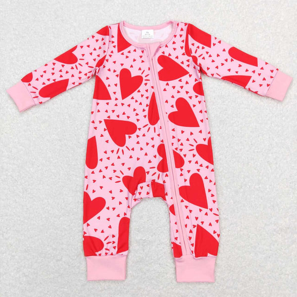 LR0804 baby girl clothes heart girl valentines day romper