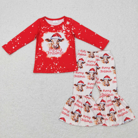 GLD0868 toddler girl clothes merry christmas outfit girl christmas outfit