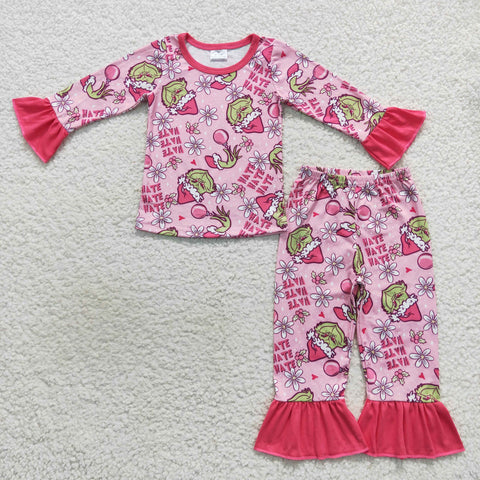 GLP0656 toddler girl clothes girl christmas pajamas set