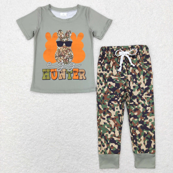 BSPO0220 Baby boy clothes boy hunting clothes toddler easter outfit bunny camo clothing set