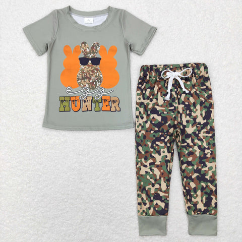 BSPO0220 Baby boy clothes boy hunting clothes toddler easter outfit bunny camo clothing set