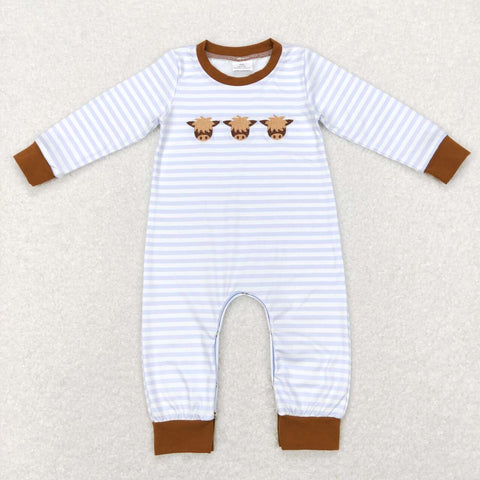 LR0723 baby clothes cow embroidery baby boy winter romper