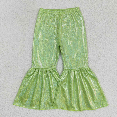 P0189 toddler girl clothes girl bell bottom pant green christmas flare pant
