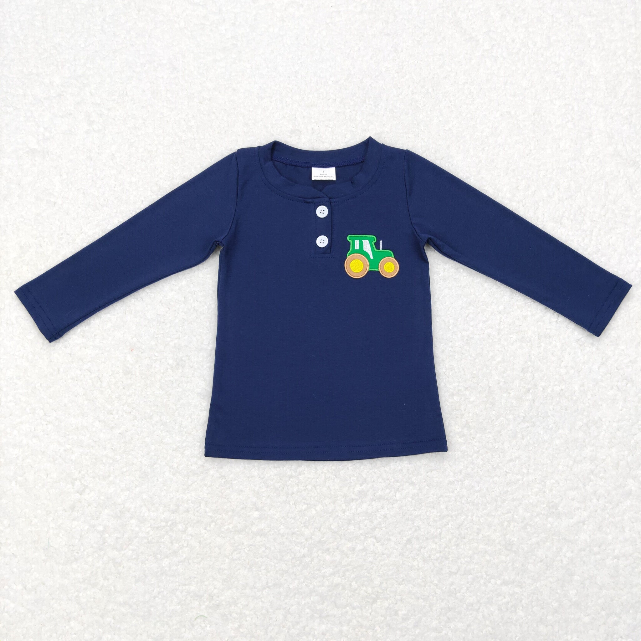GT0355 kids clothes boys embroidery farm tractor cotton boy winter top 1