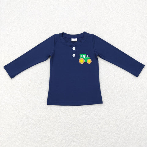 GT0355 kids clothes boys embroidery farm tractor cotton boy winter top 1