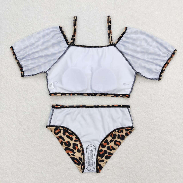 S0272 RTS baby girl clothes leopard print girl summer swimsuit 1