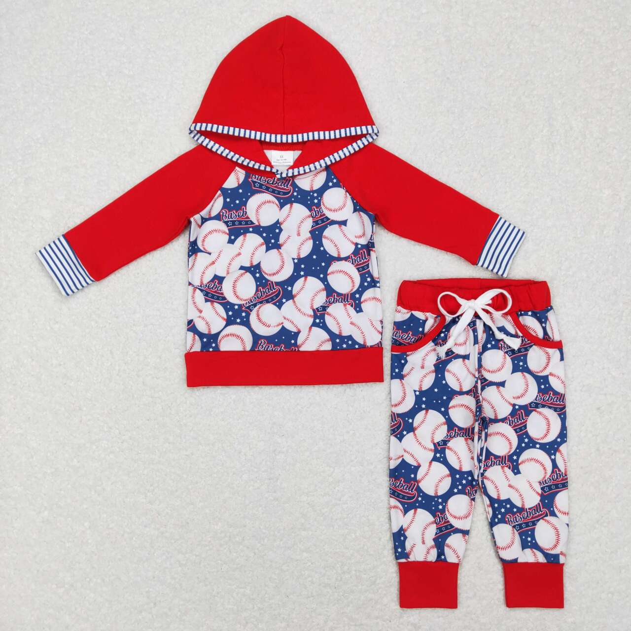 BLP0386 toddler boy clothes baseball boy winter outfit boy hoodies set